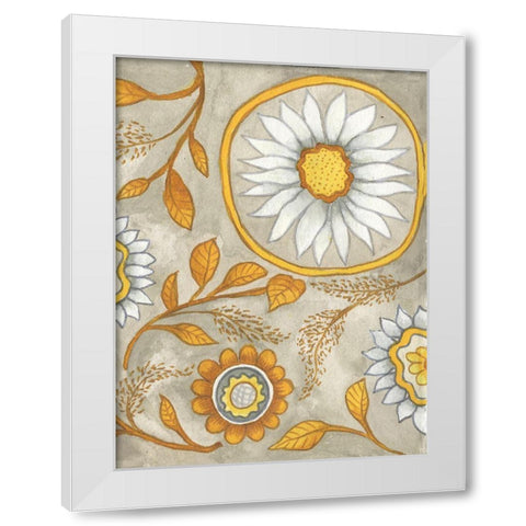 Flowers on Grey II White Modern Wood Framed Art Print by Medley, Elizabeth