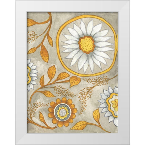 Flowers on Grey II White Modern Wood Framed Art Print by Medley, Elizabeth