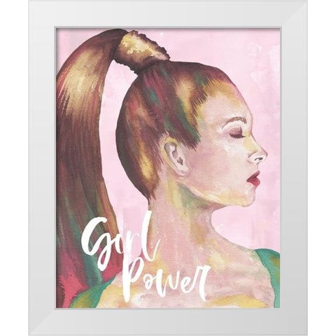 Girl Power White Modern Wood Framed Art Print by Medley, Elizabeth