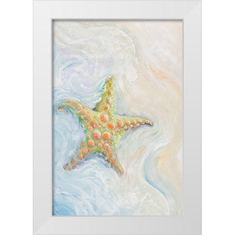 Watercolor Starfish II White Modern Wood Framed Art Print by Diannart