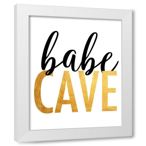 Babe Cave White Modern Wood Framed Art Print by Quach, Anna