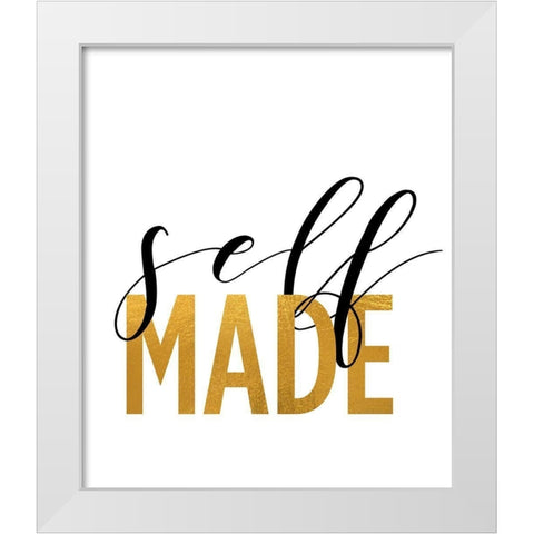 Self Made White Modern Wood Framed Art Print by Quach, Anna