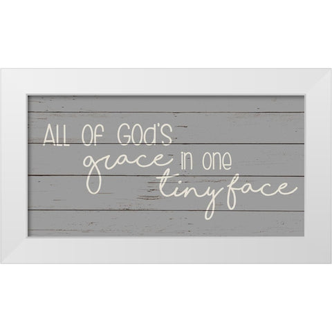 Tiny Face White Modern Wood Framed Art Print by Quach, Anna