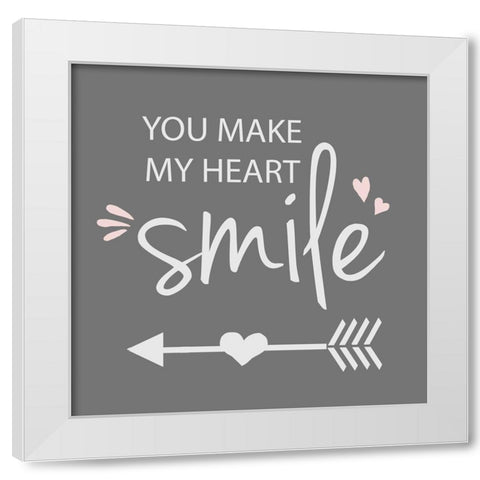 You Make My Heart Smile White Modern Wood Framed Art Print by Quach, Anna