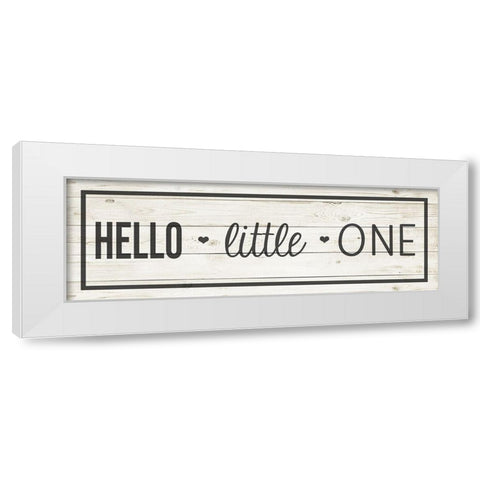 Hello Little One White Modern Wood Framed Art Print by Quach, Anna