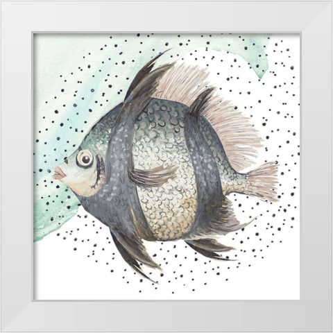 Coastal Fish I White Modern Wood Framed Art Print by Pinto, Patricia