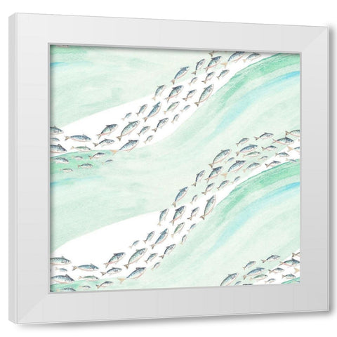 Ocean Treasures Fishes White Modern Wood Framed Art Print by Pinto, Patricia