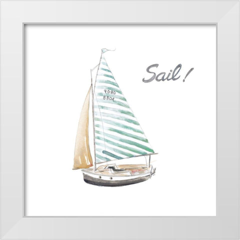 Sail White Modern Wood Framed Art Print by Pinto, Patricia