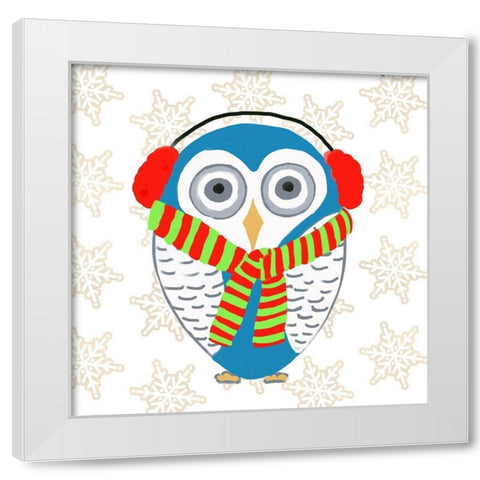 Christmas Owl II White Modern Wood Framed Art Print by DeRice, Julie