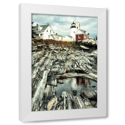 Harbor Land White Modern Wood Framed Art Print by Amos, Andy