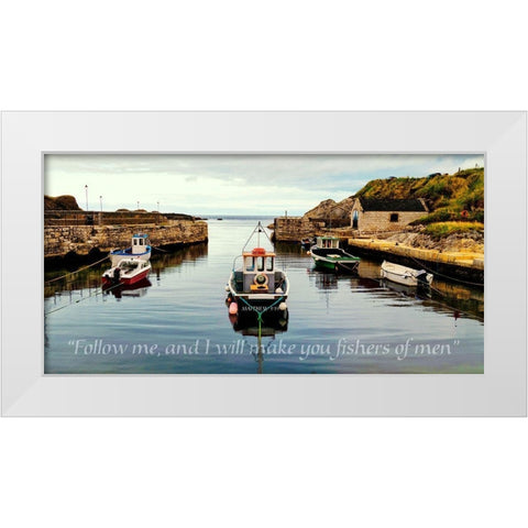Follow Me White Modern Wood Framed Art Print by Amos, Andy
