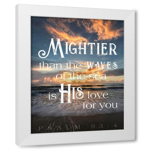 Mightier than the Waves White Modern Wood Framed Art Print by Amos, Andy