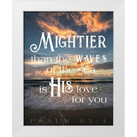 Mightier than the Waves White Modern Wood Framed Art Print by Amos, Andy