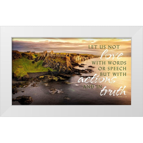 Love with Actions White Modern Wood Framed Art Print by Amos, Andy