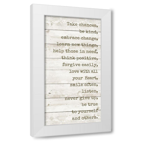 Take Chances White Modern Wood Framed Art Print by Quach, Anna