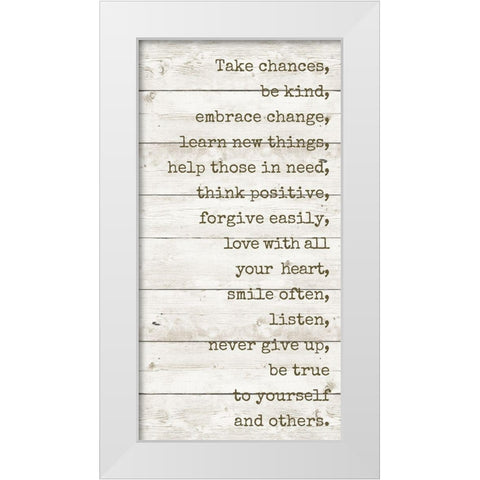 Take Chances White Modern Wood Framed Art Print by Quach, Anna