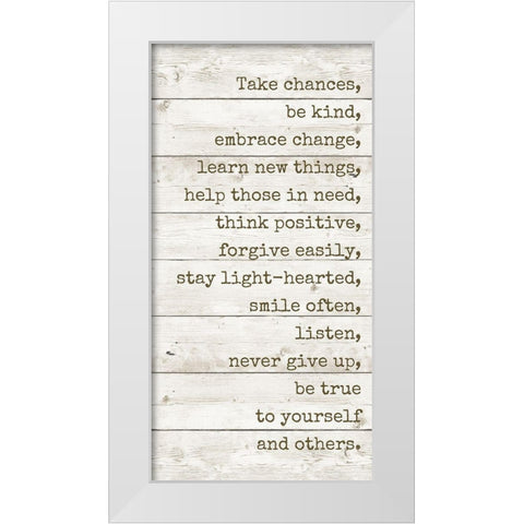 Take Chances White Modern Wood Framed Art Print by Quach, Anna