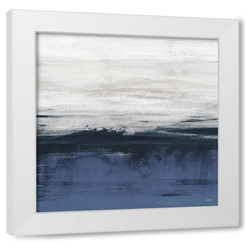 Familiar Feeling Blue Square I White Modern Wood Framed Art Print by Meneely, Dan