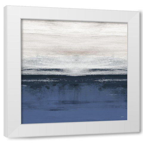 Familiar Feeling Blue Square II White Modern Wood Framed Art Print by Meneely, Dan