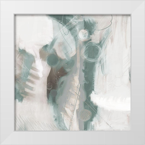 Down the River Abstract I White Modern Wood Framed Art Print by Meneely, Dan