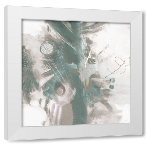 Down the River Abstract II White Modern Wood Framed Art Print by Meneely, Dan