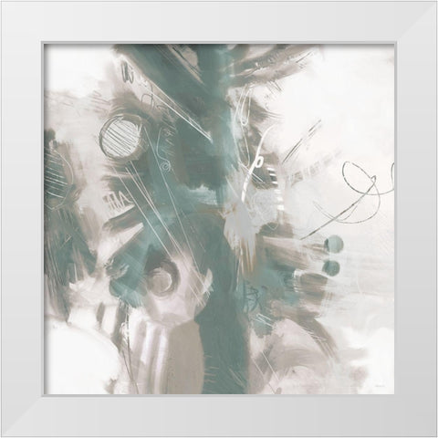 Down the River Abstract II White Modern Wood Framed Art Print by Meneely, Dan