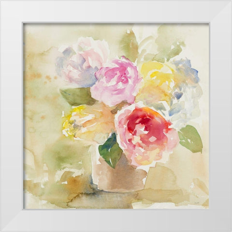 Graceful Bloom Basket White Modern Wood Framed Art Print by Loreth, Lanie