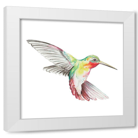 New Hummingbird I White Modern Wood Framed Art Print by Pinto, Patricia