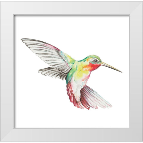 New Hummingbird I White Modern Wood Framed Art Print by Pinto, Patricia