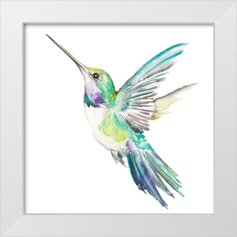 New Hummingbird White Modern Wood Framed Art Print by Pinto, Patricia