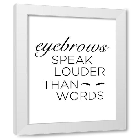 Eyebrows White Modern Wood Framed Art Print by Quach, Anna