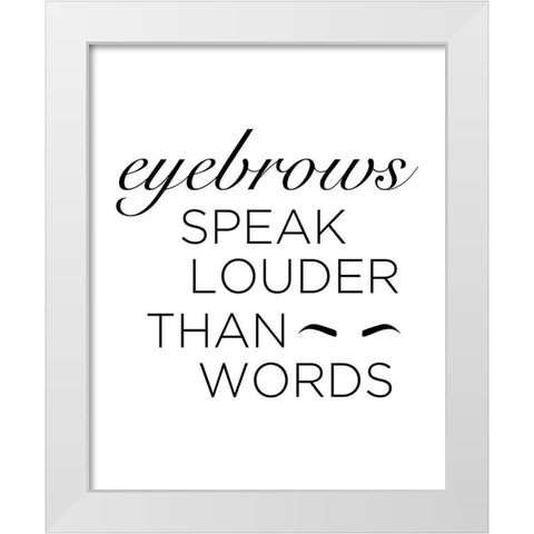 Eyebrows White Modern Wood Framed Art Print by Quach, Anna