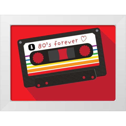 Retro 80s White Modern Wood Framed Art Print by Bucheli, Jen