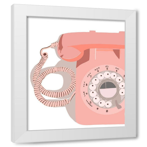 Vintage Phone White Modern Wood Framed Art Print by Bucheli, Jen