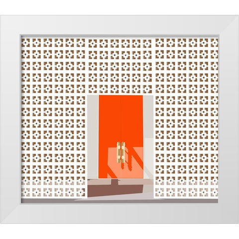 Mid Century Modern Front Door White Modern Wood Framed Art Print by Bucheli, Jen