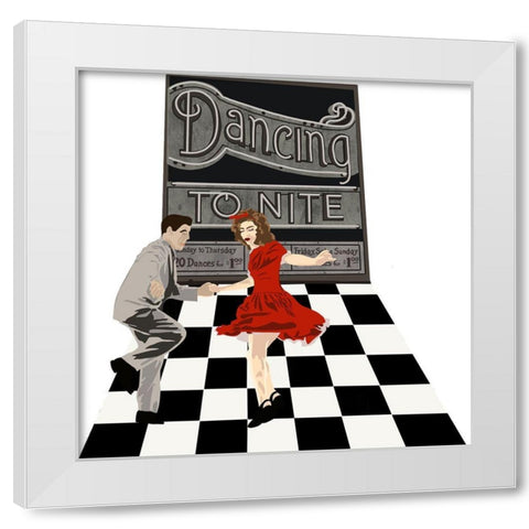 Dancing To Nite White Modern Wood Framed Art Print by Bucheli, Jen