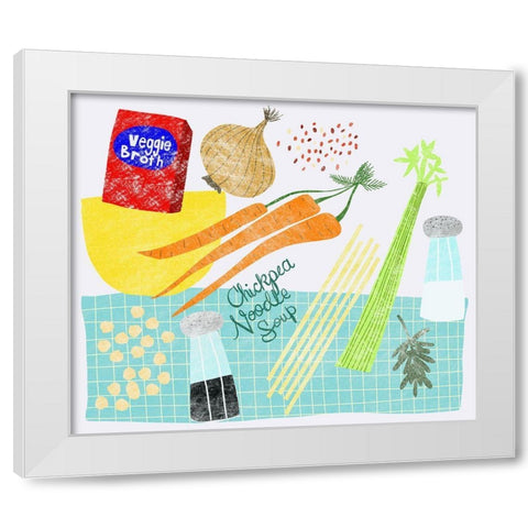 Chickpea Noodle Soup White Modern Wood Framed Art Print by Bucheli, Jen