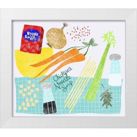 Chickpea Noodle Soup White Modern Wood Framed Art Print by Bucheli, Jen