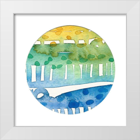 Retro Circle I White Modern Wood Framed Art Print by Bucheli, Jen