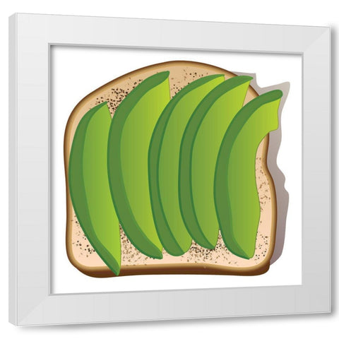 Simple Avocado Toast White Modern Wood Framed Art Print by Bucheli, Jen