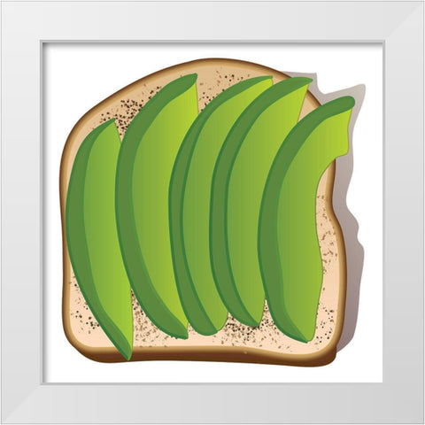 Simple Avocado Toast White Modern Wood Framed Art Print by Bucheli, Jen