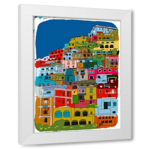 City On A Mountain White Modern Wood Framed Art Print by Bucheli, Jen