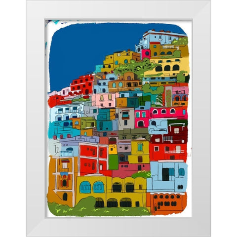 City On A Mountain White Modern Wood Framed Art Print by Bucheli, Jen