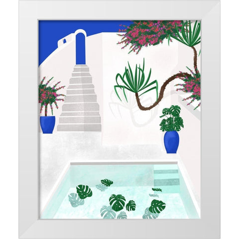 Living In Greece White Modern Wood Framed Art Print by Bucheli, Jen