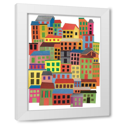 Mid Town City White Modern Wood Framed Art Print by Bucheli, Jen