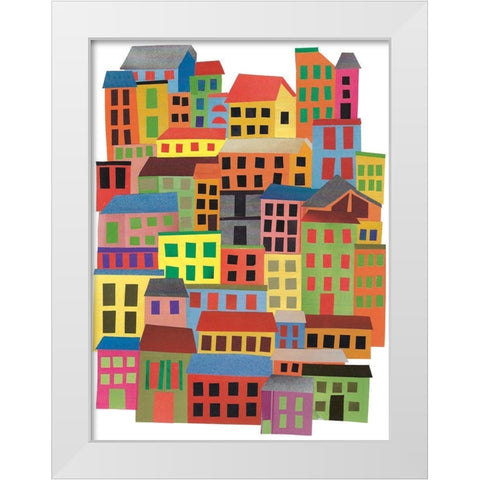 Mid Town City White Modern Wood Framed Art Print by Bucheli, Jen