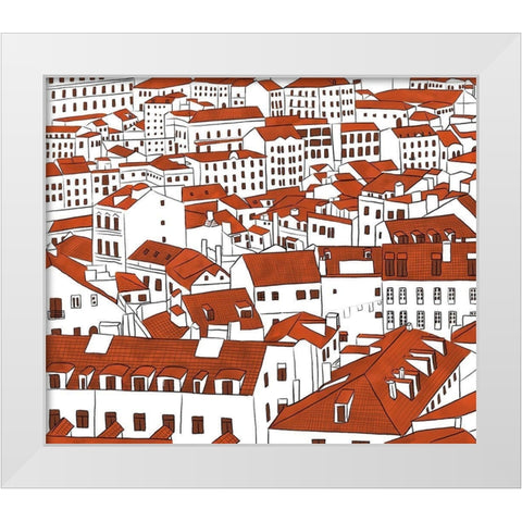Mid Town View White Modern Wood Framed Art Print by Bucheli, Jen