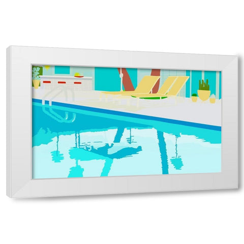Poolside White Modern Wood Framed Art Print by Bucheli, Jen