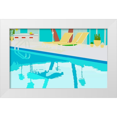 Poolside White Modern Wood Framed Art Print by Bucheli, Jen