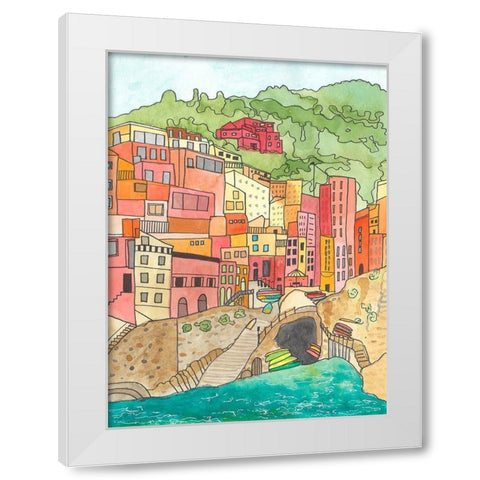 Village By The River White Modern Wood Framed Art Print by Bucheli, Jen